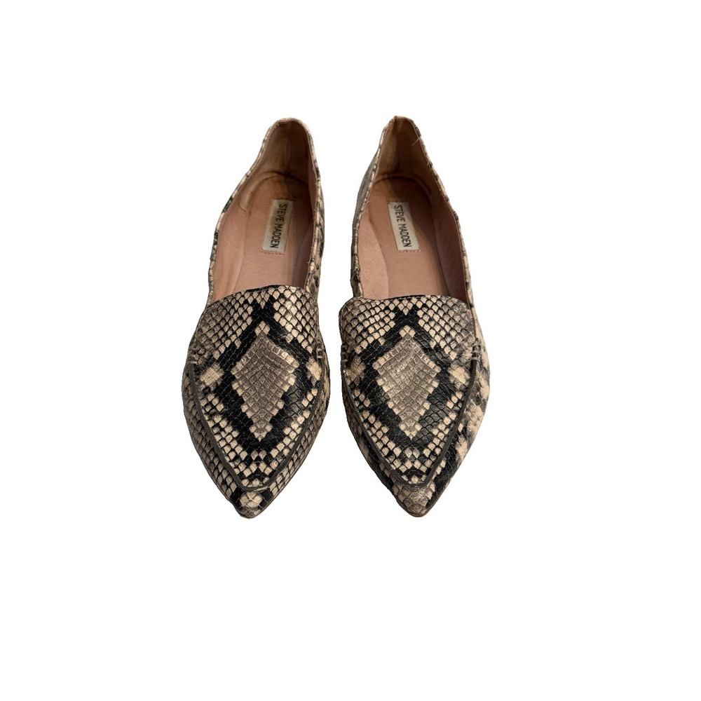 Steve Madden Feather Snake Loafer Size 9 Flats Pointed Shoes Whimsigoth Indie
